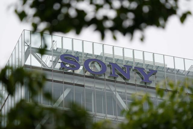 The logo of Japanese entertainment and electronics giant Sony is displayed at the company's headquarters in Tokyo on May 14, 2025. Japanese entertainment and electronics giant Sony on May 14 reported an 18 percent jump in annual net profit but issued a cautious forecast for the financial year that began in April. (Photo by Kazuhiro NOGI / AFP)