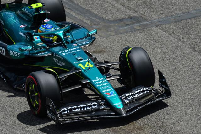 Aston Martin's Spanish driver Fernando Alonso races during a practice session for the 2025 Emilia Romagna Formula One Grand Prix at the Imola autodrome in Imola, on May 17, 2025. (Photo by Andrej ISAKOVIC / AFP)