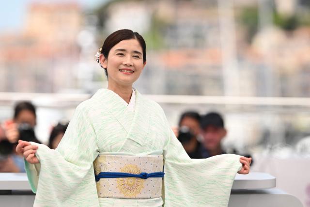 Japanese actress Hikari Ishida pose during a photocall for the film "Runowaru" (Renoir) at the 78th edition of the Cannes Film Festival in Cannes, southern France, on May 18, 2025. (Photo by Miguel Medina / AFP)