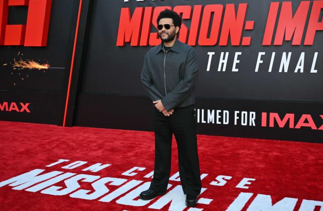 Abel  Tesfaye, knowen as 'The Weeknd', arrives for the US premiere of “Mission: Impossible - The Final Reckoning” at the Lincoln Center Fountain Plaza in New York on May 18, 2025. (Photo by ANGELA WEISS / AFP)