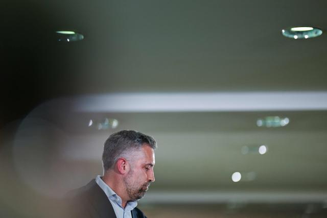 Portuguese Socialist Party leader Pedro Nuno Santos delivers a speech during the election night in Lisbon early on May 19, 2025. The leader of Portugal's opposition Socialist Party said early today that he would step down after his group suffered a drubbing in a weekend general election. (Photo by PATRICIA DE MELO MOREIRA / AFP)