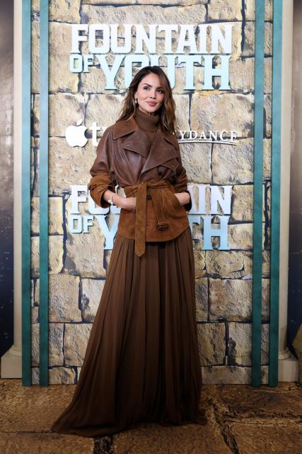 Mexican actress Eiza Gonzalez attends Apple’s "Fountain of Youth" premiere at the American Museum of Natural History in New York on May 19, 2025. (Photo by CHARLY TRIBALLEAU / AFP)