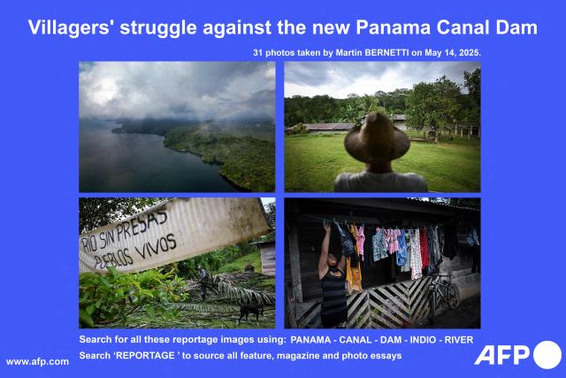 AFP presents a reportage of 31 photos by Martin Bernetti of the struggle of villagers against the new Panama Canal Dam in the Cocle province, Panama, on May 14, 2025. The Panama Canal authorities are pushing forward a controversial plan to build a reservoir in the Indio River basin, aimed at securing the country’s water supply — both for canal operations and for human consumption. The plan faces strong opposition from local communities, who refuse to abandon their homes to make way for the construction. Search all these images using PANAMA-CANAL-DAM-INDIO-RIVER
Search "REPORTAGE" to source all feature, magazine and photo essays (Photo by MARTIN BERNETTI / AFP)