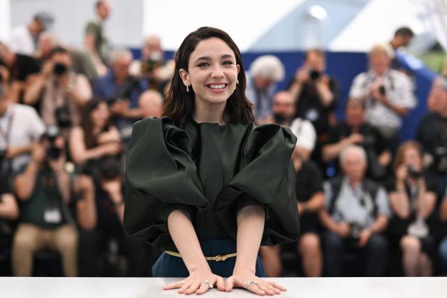 Italian actress Matilda De Angelis poses during a photocall for the film "Fuori" at the 78th edition of the Cannes Film Festival in Cannes, southern France, on May 21, 2025. (Photo by Miguel MEDINA / AFP)