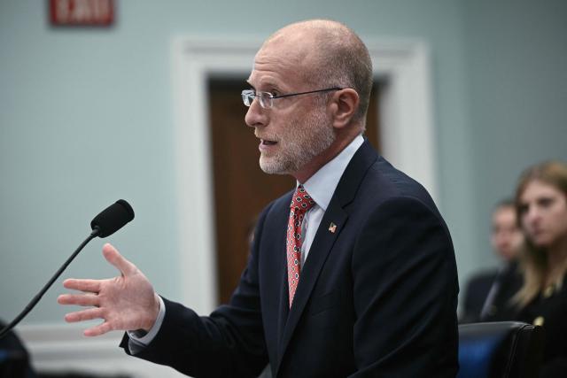 Chairman of the Federal Communications Commission (FCC) Brendan Carr testifies before the House Subcommittee on Financial Services and General Government on oversight of the FCC, on Capitol Hill in Washington, DC on May 21, 2025. (Photo by Brendan SMIALOWSKI / AFP)