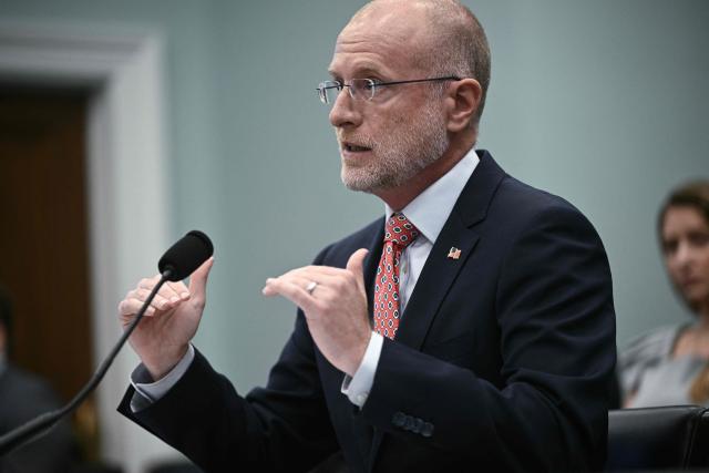 Chairman of the Federal Communications Commission (FCC) Brendan Carr testifies before the House Subcommittee on Financial Services and General Government on oversight of the FCC, on Capitol Hill in Washington, DC on May 21, 2025. (Photo by Brendan SMIALOWSKI / AFP)