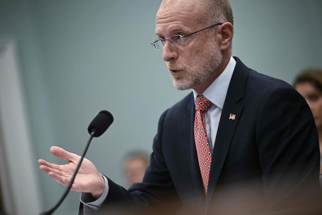 Chairman of the Federal Communications Commission (FCC) Brendan Carr testifies before the House Subcommittee on Financial Services and General Government on oversight of the FCC, on Capitol Hill in Washington, DC on May 21, 2025. (Photo by Brendan SMIALOWSKI / AFP)