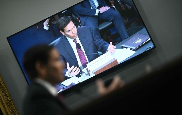 US Secretary of State Marco Rubio testifies before a House Subcommittee on National Security, Department of State, and Related Programs hearing on the budget for the Department of State, on Capitol Hill in Washington, DC on May 21, 2025. (Photo by Brendan SMIALOWSKI / AFP)