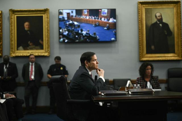 US Secretary of State Marco Rubio testifies before a House Subcommittee on National Security, Department of State, and Related Programs hearing on the budget for the Department of State, on Capitol Hill in Washington, DC on May 21, 2025. (Photo by Brendan SMIALOWSKI / AFP)