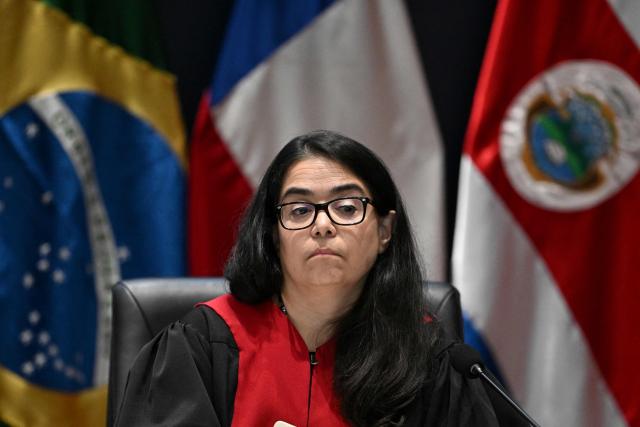 Argentine Judge Veronica Gomez of the Inter-American Court of Human Rights attends a hearing in the case against Peru for the forced sterilization of a woman in 1997, which resulted in her death, in Guatemala City on May 22, 2025. (Photo by JOHAN ORDONEZ / AFP)