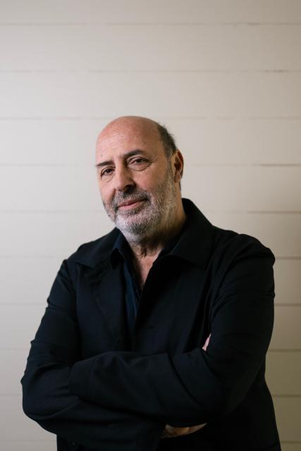 French director Cedric Klapisch poses during a photo session at the 78th edition of the Cannes Film Festival in Cannes, southern France, on May 22, 2025. (Photo by Julie SEBADELHA / AFP)
