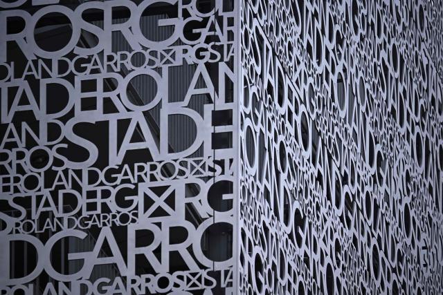 This photograph shows the metal structure of the Court Philippe-Chatrier during the French Open tennis tournament at the Roland-Garros Complex in Paris on May 24, 2025. (Photo by JULIEN DE ROSA / AFP)