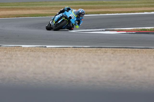 Trackhouse MotoGP Team's Spanish rider Raul Fernandez takes part in a practice session of the MotoGP British Grand Prix at Silverstone circuit in Northamptonshire, central England, on May 24, 2025. (Photo by Adrian Dennis / AFP)