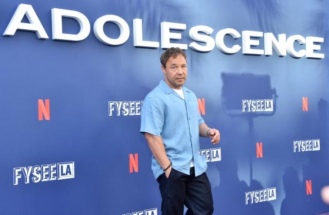 British co-creator, writer, executive producer and actor Stephen Graham attends Netflix's "Adolescence" ATAS (Academy of Television Arts & Sciences) event at the Television Academy Saban Media Center in North Hollywood, California, May 27, 2025. (Photo by Chris DELMAS / AFP)