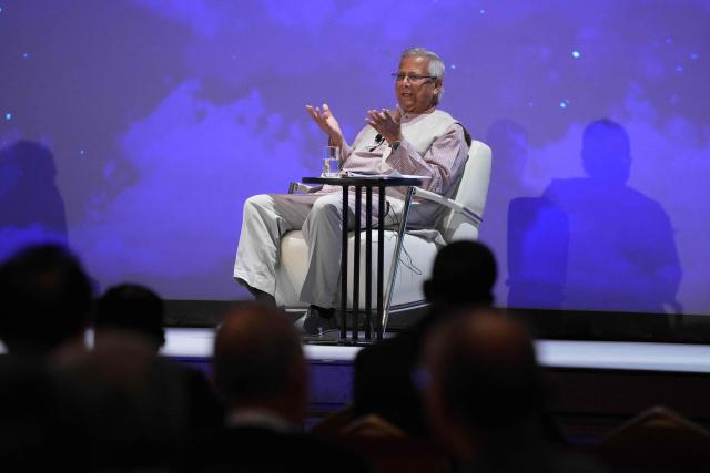Muhammad Yunus, chief adviser of Bangladesh's interim government, speaks as he attends the Nikkei Forum 30th Future of Asia in Tokyo on May 29 , 2025. (Photo by Kazuhiro NOGI / AFP)