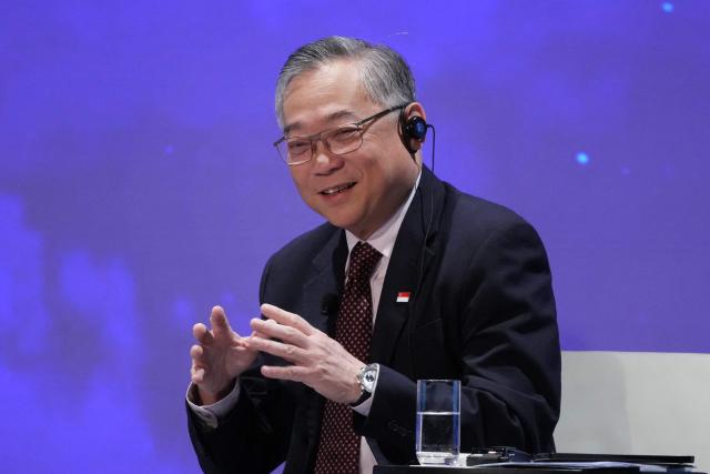Singapore's Deputy Prime Minister Gan Kim Yong delivers a speech during the Nikkei Forum 30th Future of Asia in Tokyo on May 29 , 2025. (Photo by Kazuhiro NOGI / AFP)
