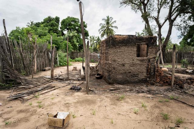(FILES) This photograph taken on March 26, 2024 shows a general view of one of the 30 houses burnt down during an insurgents' attack on the village of Pulo, in the Metuge region, in the Cabo Delgado province of Mozambique on March 6, 2024. A series of attacks in northern Mozambique this month point to a resurgence of violence by Islamic State-linked militants as energy giant TotalEnergies prepares to resume a major gas project, analysts say.
The group terrorised northern Mozambique for years before brazenly vowing in 2020 to turn the northern gas-rich Cabo Delgado province into a caliphate. (Photo by Juan Luis Rod / AFP)