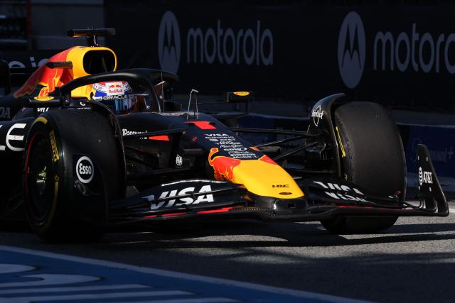 Red Bull Racing's Dutch driver Max Verstappen drives during the second free practice of the Spanish Formula One Grand Prix at the Circuit de Catalunya in Montmelo, on the outskirts of Barcelona, on May 30, 2025. (Photo by LLUIS GENE / AFP)