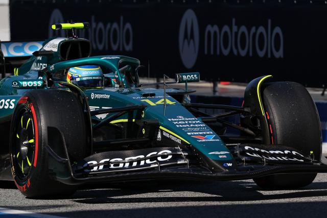 Aston Martin's Spanish driver Fernando Alonso drives during the second free practice of the Spanish Formula One Grand Prix at the Circuit de Catalunya in Montmelo, on the outskirts of Barcelona, on May 30, 2025. (Photo by LLUIS GENE / AFP)