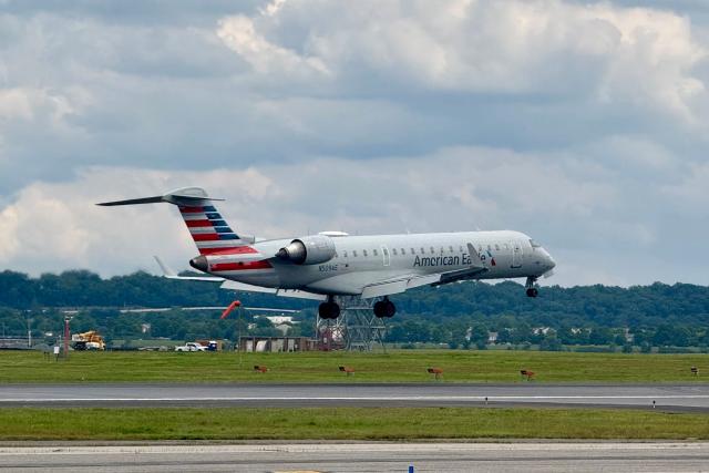 A Delta Airlines plane takes off from Washington Reagan National Airport in Arlington, Virginia, on May 30, 2025. (Photo by Daniel SLIM / AFP)