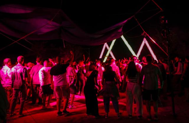 Youth from across Iraq and several European countries take part in in the Oceanic Avalanche Electronic Music Festival on top of the Haibat Sultan Mountain in the town of Koye (Koysinjaq), east of Arbil, the capital of the autonomous Kurdish region of northern Iraq, on May 31, 2025. (Photo by Safin HAMID / AFP)