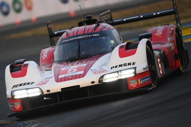Porsche Penske Motorsport's French driver #5 Julien Andlauer competes in the Hyperpole of the 2025 Le Mans 24 hour endurance race, at the Le Mans circuit, northwestern France, on June 12, 2025. (Photo by JEAN-FRANCOIS MONIER / AFP)