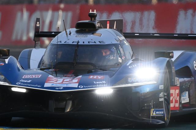 Alpine Endurance Team's German driver #36 Mick Schumacher competes in the Hyperpole of the 2025 Le Mans 24 hour endurance race, at the Le Mans circuit, northwestern France, on June 12, 2025. (Photo by JEAN-FRANCOIS MONIER / AFP)