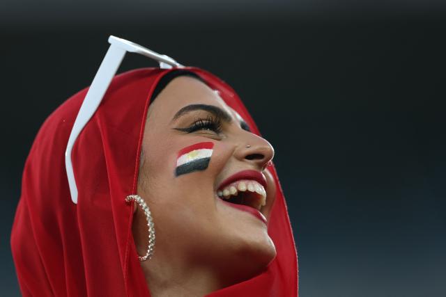 A fan of Al-Ahly smiles ahead of the FIFA Club World Cup 2025 Group A football match between Portugal's Porto FC and Egypt's Al-Ahly at the MetLife stadium in East Rutherford, New Jersey on June 23, 2025. (Photo by FRANCK FIFE / AFP)