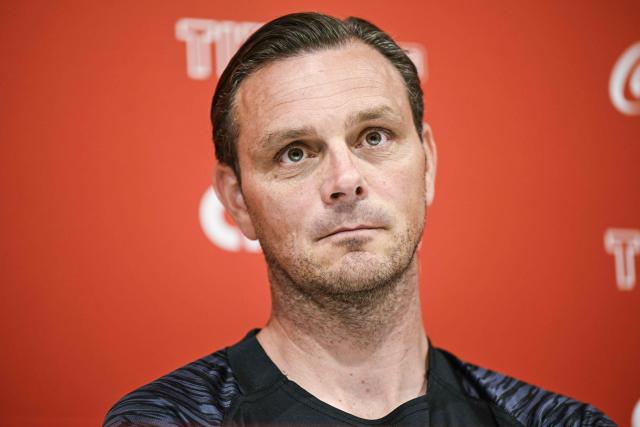 Antwerp's head coach Stef Wils gives a press conference for the upcoming 2025-2026 Belgian Proleague football season, in Antwerp on June 25, 2025. (Photo by Tom Goyvaerts / Belga / AFP) / Belgium OUT