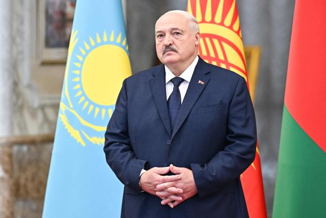 In this pool photograph distributed by the Russian state agency Sputnik, Belarusian President Alexander Lukashenko is seen prior to a meeting of the Supreme Eurasian Economic Council at the Independence Palace in Minsk on June 27, 2025. (Photo by Sergei BOBYLYOV / POOL / AFP)