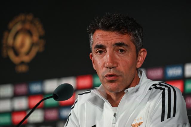 Benfica's Portuguese head coach Bruno Lage speaks during a press conference at Bank of America Stadium in Charlotte, North Carolina, on June 27, 2025, ahead of the FIFA Club World Cup 2025 last 16 football match between Portugal's Benfica and England's Chelsea. (Photo by Paul ELLIS / AFP)