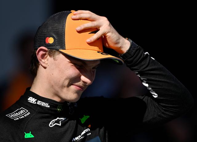 McLaren's Australian driver Oscar Piastri reacts after placing second in the Formula One Austrian Grand Prix at the Red Bull Ring race track in Spielberg, Austria, on June 29, 2025. (Photo by Denes Erdos / POOL / AFP)