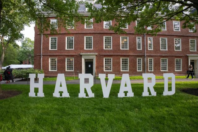 (FILES) A Harvard sign is seen at the Harvard University campus in Cambridge, Massachusetts, on May 27, 2025. The Trump administration on June 30, 2025, accused Harvard of violating the civil rights of its Jewish and Israeli students and threatened to cut off all federal funding if the university does not take urgent action. Harvard has been at the forefront of Donald Trump's campaign against top universities after it defied his calls to submit to oversight of its curriculum, staffing, student recruitment and "viewpoint diversity." (Photo by Rick Friedman / AFP)