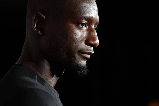 Borussia Dortmund's Guinean forward #09 Serhou Guirassy looks on during a press conference at the Mercedes-Benz Stadium in Atlanta on June 30, 2025, ahead of the FIFA Club World Cup 2025 last 16 football match between Germany's Borussia Dortmund and Mexico's Monterrey. (Photo by FRANCK FIFE / AFP)