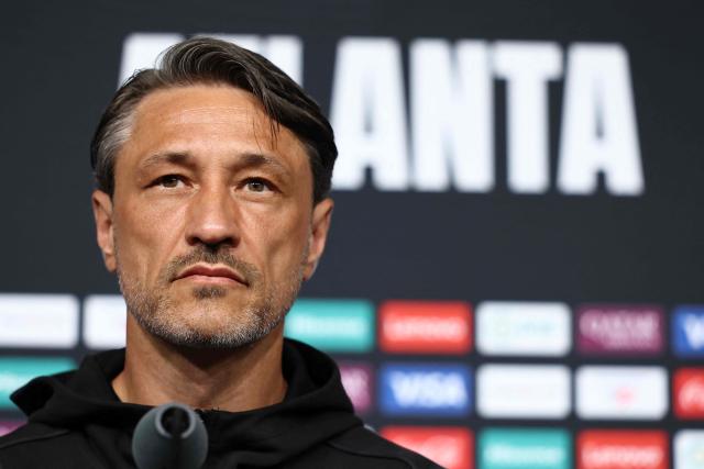 Borussia Dortmund's Croatian head coach Niko Kovac looks on during a press conference at the Mercedes-Benz Stadium in Atlanta on June 30, 2025, ahead of the FIFA Club World Cup 2025 last 16 football match between Germany's Borussia Dortmund and Mexico's Monterrey. (Photo by FRANCK FIFE / AFP)