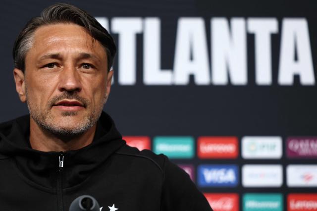 Borussia Dortmund's Croatian head coach Niko Kovac speaks during a press conference at the Mercedes-Benz Stadium in Atlanta on June 30, 2025, ahead of the FIFA Club World Cup 2025 last 16 football match between Germany's Borussia Dortmund and Mexico's Monterrey. (Photo by FRANCK FIFE / AFP)