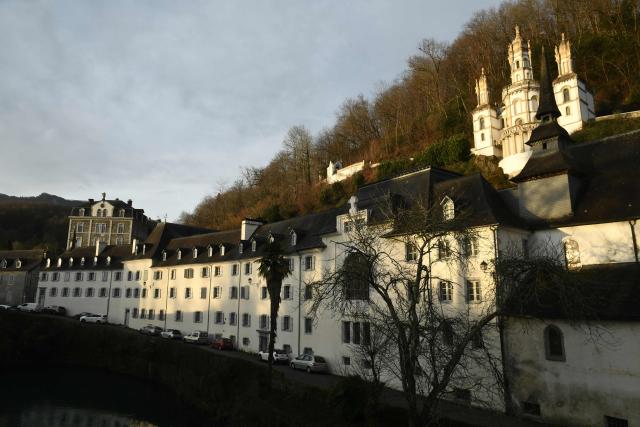 (FILES) This photograph shows a general view of "Le beau rameau", a French Catholic secondary school and highschool complex in Lestelle-Betharram, south-western France, on February 21, 2025. A press conference will take place on July 2, 2025 to present the report of the Betharram Commission of Inquiry, as part of the investigation into the Catholic school Notre-Dame de Betharram. (Photo by Gaizka IROZ / AFP)