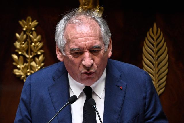 France's Prime Minister Francois Bayrou speaks during the examination of a motion of no confidence against his government, filed by the French Socialist Party (PS), at the French National Assembly, France's lower house of parliament, in Paris, on July 1, 2025. The French prime minister on July 1 is expected to survive a no-confidence vote tabled by the Socialist Party (PS) after the collapse of talks on pension reforms, but his future hangs by a thread after barely half a year in the post. (Photo by JULIEN DE ROSA / AFP)