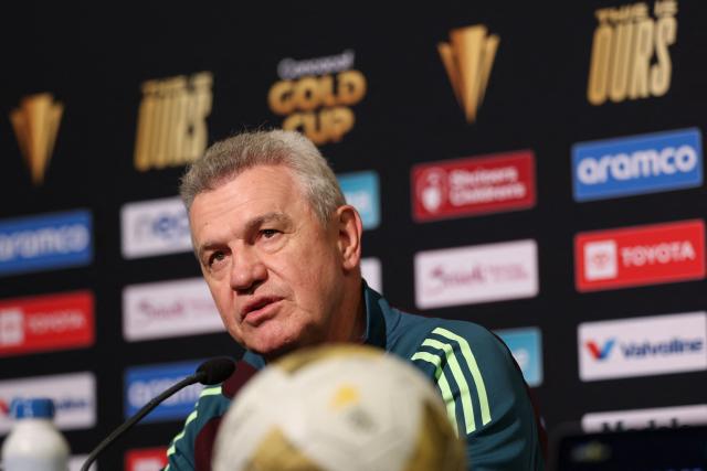 Mexico's coach Javier Aguirre speaks during a press conference ahead of the CONCACAF Gold Cup semifinal soccer match between Mexico and Honduras at Levi’s Stadium in Santa Clara, California on July 1, 2025. (Photo by Patrick T. Fallon / AFP)