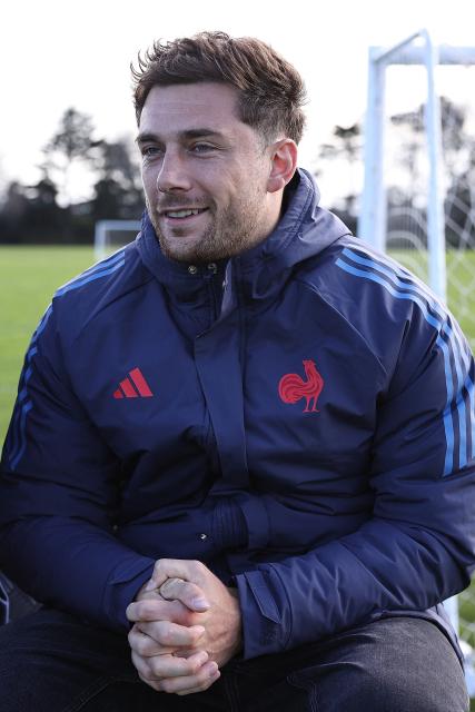France's Pierre-Louis Barassi watches the training session in Auckland on July 2, 2025, ahead of their three-match international rugby series against New Zealand, with the first Test match to be played in Dunedin on July 5. (Photo by DAVID ROWLAND / AFP)