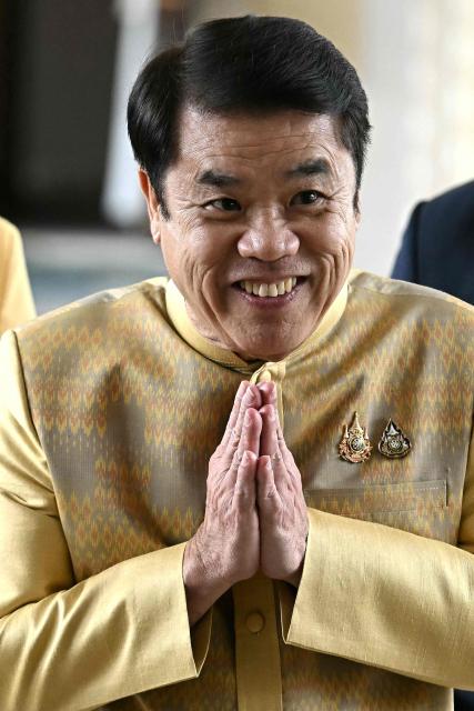 Thailand's acting Prime minister Suriya Jungrungreangkit arrives at the Government House in Bangkok on July 2, 2025. (Photo by Lillian SUWANRUMPHA / AFP)