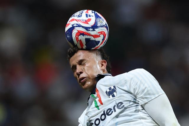 Monterrey's Colombian midfielder #06 Nelson Deossa heads the ball during the FIFA Club World Cup 2025 round of 16 football match between Germany's Borussia Dortmund and Mexico's Monterrey at the Mercedes-Benz Stadium in Atlanta on July 1, 2025. (Photo by Charly TRIBALLEAU / AFP)