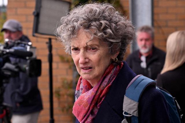 Crown Prosecutor Nanette Rogers leaves the Latrobe Valley Magistrates' Court in Morwell on July 2, 2025. Jury members retired on June 30 to decide the fate of an Australian woman accused of murdering three members of her husband's family with a toxic mushroom-laced beef Wellington lunch. Jurors began deliberating their verdict on 50-year-old home cook Erin Patterson after a nine-week trial. (Photo by William WEST / AFP)
