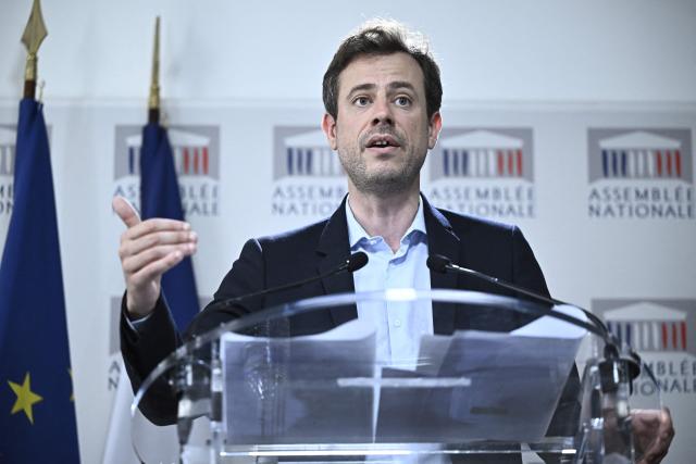 Commission's rapporteur Paul Vannier gives a press conference to present the report of the parliamentary commission on violence in schools at the National Assembly in Paris, on  July 2, 2025. The commission of inquiry was born out of the scandal surrounding the revelations of decades of sexual and physical abuse at the Notre-Dame de Betharram school. (Photo by JULIEN DE ROSA / AFP)
