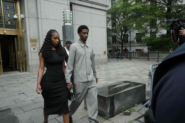 King Combs (R), son of Sean "Diddy" Combs (R), departs at Manhattan's Federal Court as jury continues deliberations in Sean "Diddy" Combs' sex trafficking trial on July 2, 2025, in New York City. Jurors in the trial of music mogul Sean "Diddy" Combs head back into deliberations Wednesday, aiming to reach a unanimous decision on the case's most serious charge of leading a criminal organization. (Photo by TIMOTHY A. CLARY / AFP)