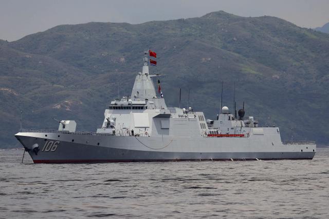 China’s first domestically built aircraft carrier Shandong's escort ship destroyer Yanan is anchored after arriving in Hong Kong on July 3, 2025. Commissioned in 2019, the 305-metre-long (1,000 feet) Shandong is China's second carrier and key to the country's regional ambitions under President Xi Jinping, who oversaw a massive naval buildup that has rattled Asian neighbours. (Photo by May JAMES / AFP)