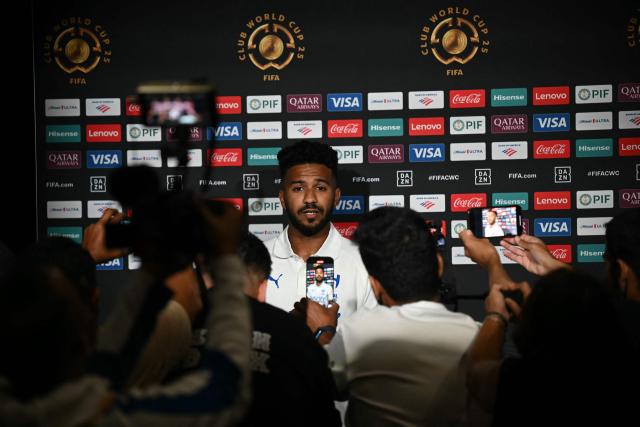 Al Hilal's Saudi midfielder #07 Khalid Al-Ghannam speaks during a press conference at the Camping World Stadium in Orlando on July 3, 2025, ahead of the FIFA Club World Cup 2025 quarterfinal football match between Brazil's Fluminense and Saudi Arabia's Al-Hilal on July 4. (Photo by Paul ELLIS / AFP)