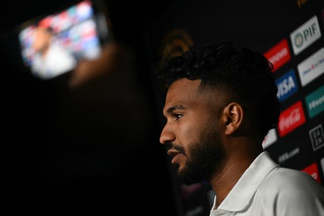 Al Hilal's Saudi midfielder #07 Khalid Al-Ghannam speaks during a press conference at the Camping World Stadium in Orlando on July 3, 2025, ahead of the FIFA Club World Cup 2025 quarterfinal football match between Brazil's Fluminense and Saudi Arabia's Al-Hilal on July 4. (Photo by Paul ELLIS / AFP)