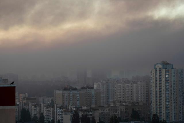 Smoke rises over Kyiv following mass Russian drones and missile strikes on the Ukraine's capital on July 4, 2025, amid the Russian invasion of Ukraine. Ukraine said Russia had launched 550 drones and missiles at the war-battered country overnight, as the Kremlin steps up aerial attacks and US-led peace talks stall. The Ukrainian air force said Moscow had launched 539 drones and 11 missiles, adding that air defence units had downed 268 drones and two missiles. (Photo by OLEKSII FILIPPOV / AFP)