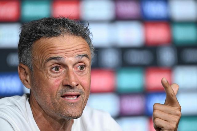 Paris Saint-Germain's Spanish coach Luis Enrique speaks during a press conference at the Mercedes-Benz Stadium in Atlanta on July 4, 2025, ahead of the FIFA Club World Cup 2025 quarter-final football match between France's Paris Saint-Germain and Germany's Bayern Munich on July 5. (Photo by Patricia DE MELO MOREIRA / AFP)